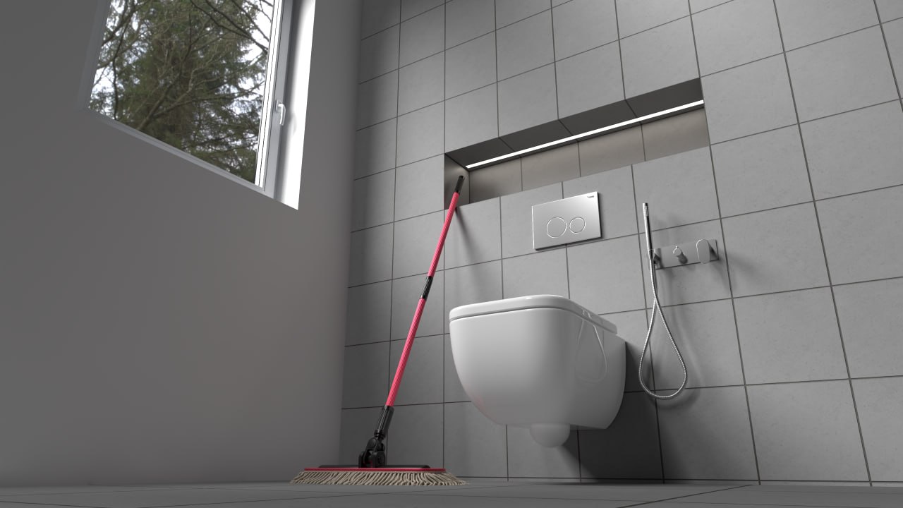 Пример инсталляции в ванной